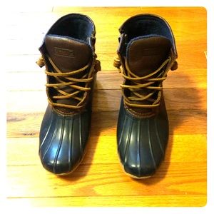 Sperry Duck Boots- Navy and Brown